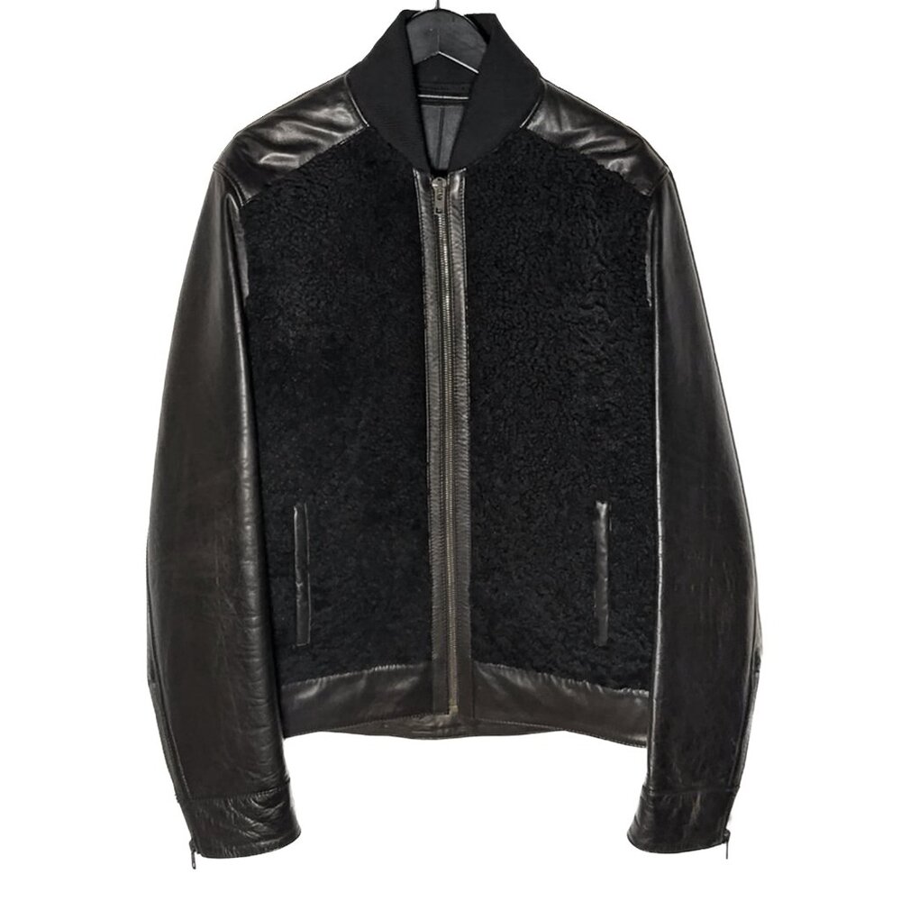 Givenchy Brown Lambskin Black Shearling Leather Jacket